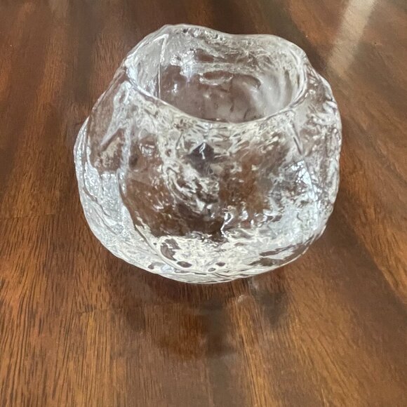 Kosta Boda Other - Vintage Kosta Boda Sweden Crystal Snowball Tea Votive Candle Holder Paperweight!